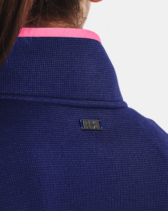Women's UA Storm SweaterFleece ½ Zip, Blue, pdpMainDesktop image number 3